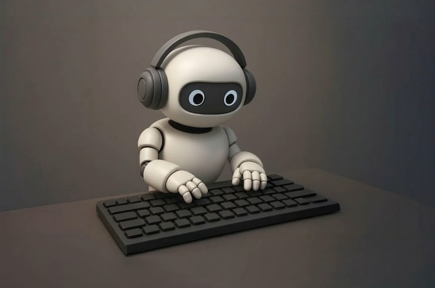 3D Animation Support Robot Keyboard